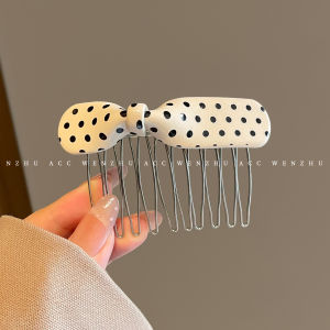WENZHU | Kẹp Tóc Nơ Chấm Bi Chống Trượt