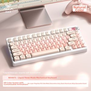 AULA | Bàn Phím Cơ Không Dây Nova75 Layout 75% Gasket Mount Màn Hình & Núm Xoay