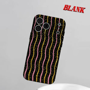 Black Gold Glitter Wavy Line Phone Case for iPhone 18 17 16 15 14 13 12 11 Air Pro Max Plus Double-layer Cover
