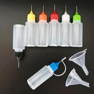 【A】1 Set Clear Plastic Needle Tip Squeeze Bottles With Leak Proof Lids Multi Sizes Perfect For Crafts Glue Storage