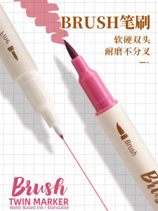 Dianshi Double-Headed Brush Soft Painting Pen Students Use Mark Soft-Headed Watercolor Opaque Color Notebook Special Pen Type Writing Brush Art New National Color Brush Water-Based Good-looking Mind Map Painting Hook Line Pen