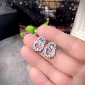 Huitan Pha Lê Zircon Bông Tai Nữ Trang Sức Thời Trang Hình Dạng Hình Học Tiệc Cưới Văn Phòng Đa Năng Bông Tai