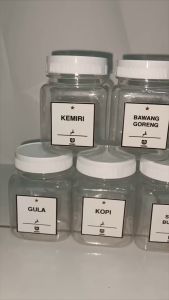 HUAMBO Toples Tempat Bumbu Dapur 200ml Set Aesthetic Free Label Waterproof