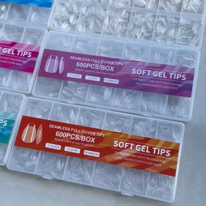 600Pcs set False Nail Tips Extension Frosted Fake Nails Coffin Almond Oval Square Soft Gel Tips Acrylic Press on Soak