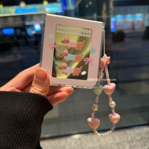 Mirror Surface Doggies Protection Flip Cover for Samsung ZFlip756 Xiaomi MixFlip2 Huawei Pocket2 Cute Foldable Phone Case