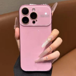 Luxury Large Window For Magsafe Case For iPhone 17 16 15 14 Pro Max Plating Magnectic Wireless Charging Glass Lens Protect Cover
