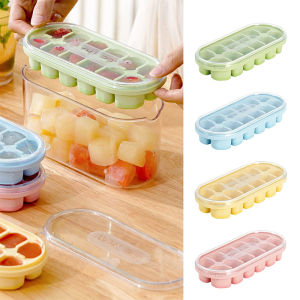 12 Grid Ice Cube Tray with Lid Large Capacity Ice Cube Mold Square Ice Making Box Home Bar Pub Ice Blocks Maker Ice Storage Tool