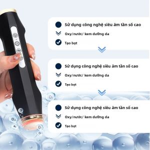 Máy Tạo Bọt Oxy Cầm Tay Sạc Lại Được Máy CO2 Làm Sạch Sâu Da Mặt Loại Bỏ Dầu Mỡ & Bụi Bẩn Làm Mịn Keratin Làm Trắng Da