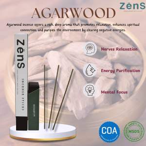 Zens Japanese Low Smoke Short Incense Stick - Agarwood Sandalwood Lavender Osmanthus  Zens 日式低烟短线香沉香/檀香/薰衣草/桂花/玫瑰