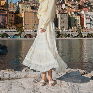 INMAN | Floral Lace Spliced A-line Tutu Skirt