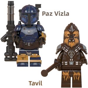 Star Wars Cuddly Chewbacca and Paz Vizla Building Blocks Intelligent Mini Figures