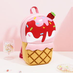 Hàng mới Balo kem dâu tây balo kem dâu cho bé đi học balo đi học cho trẻ em balo trẻ em cao cấp chất da siêu bền