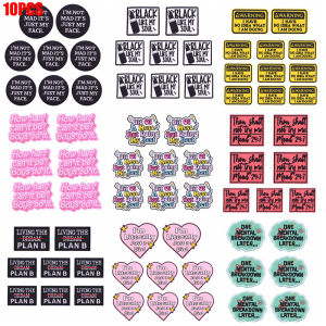 10PCS/lots Letter Patch Cartoon Embroidered Patches For Clothes Letter Slogan Iron On Patches For Clothing Hats Backpack DIY
