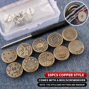 10PCS - Adjustable Jeans Button Set Removable and Reusable Suitable for Jeans Skirts Waist Adjustment No Nail Button