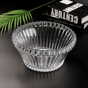Elegant European Style Large Size Crystal Fruit Bowl Transparent Glass Decorative Piece for Living Room Coffee Table