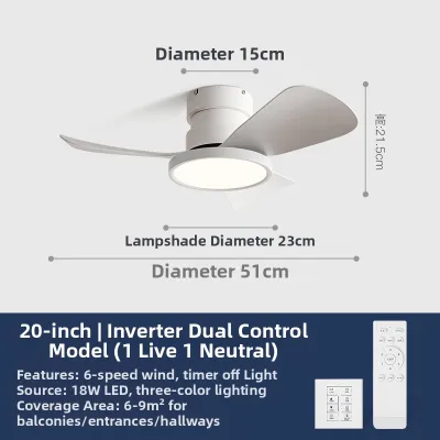 YYD | Full Spectrum Silent Small Ceiling Fan Light