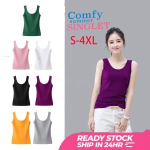 Women Singlet Vest Tanks Camisoles Loose Sleeveless Tops Solid Color Tank Tops Plus Size