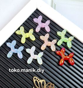 5pcs manik luxury balon motif anjing pudle doggy