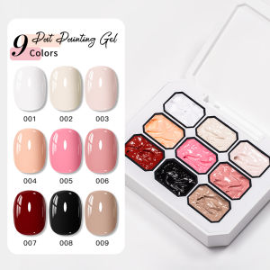 9 Colors Nine Palace Grid Pat Nail Polish Nude Nail Gel Smudges Canned High Saturation Popular Semi-Solid Nail Salon For DIY Art