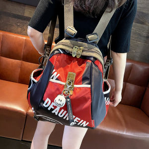 Casual Oxford Cloth Backpack Waterproof Lightweight Womens Traveling Hiking Bag Commuter Double Shoulder Bag Fashionable 2025 New Model