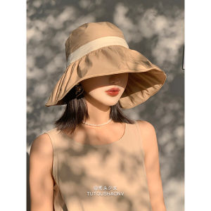 Sun Protection Fishing Cap for Women Large Brim Outdoor Casual Hat Face Covering Summer Travel Hat round Top Bucket Hat