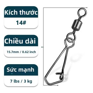 9KM DWLIFE | 25 Cái Khóa Xoay Câu Cá 9KM Thay Đổi Nhanh Có Kẹp Mắt Kín Dùng Cho Nước Mặn & Nước Ngọt Chất Liệu Đồng & Thép Không Gỉ