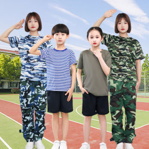 Camouflage T-Shirt Short Sleeve Men Women Military Training Outdoor Activity Quick Dry Student Sea Soul Advertising Shirt