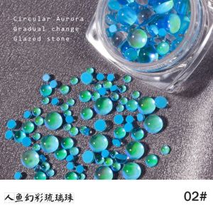 Aurora Crystal Nail Decorations Mixed Macaron Colors Fairy Tale Bubble Beads Manicure Tools Shiny Glossy Nail Art Accessories