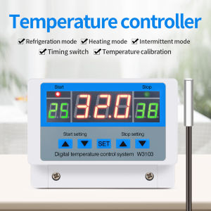 XH-W3103 Digital Temperature Controller 220V Max 5000W Digital Thermostat 30A Temperature Controller Switch LCD