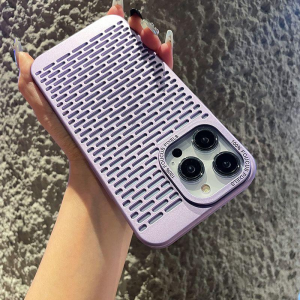 เคสไอโฟนระบายความร้อนเป็นรูพรุนสุดหรู PC แบบแข็ง เคสโทรศัพท์มือถือระบายความร้อนสำหรับ iPhone 16 15 14 13 12 11 Pro Max โปร แม็กซ์ 14 15 16 Plus เคสกันกระแทกป้องกันเลนส์