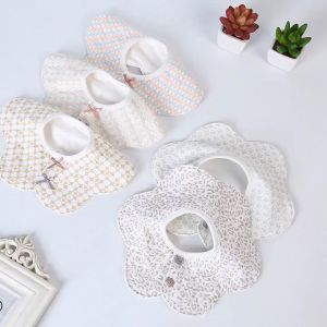 Baby 360° rotating flower drooling towel Cotton waterproof bib Baby eating bib Cartoon fashion cute drooling towel