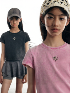 LOVESASAKIDS | Exploration Series Retro Faded Versatile Fashion Metal Badge T-Shirt