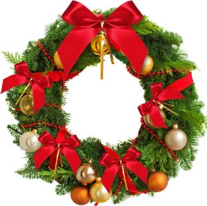 Pyra 12pcs Gold Red Ribbon Bow Tie for Xmas Tree Decor Wreath Ornaments Christmas Decorations Gift Wrapping Bows Tie