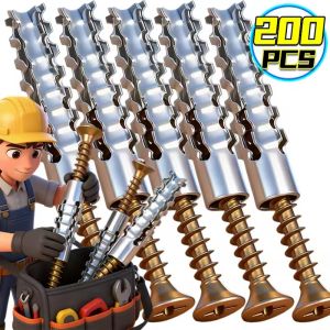 200x Metal Expansion Tube Self Tapping Screws Sets Drilling Plug Screw for Concrete Wall Anchors Fasteners Bolts Kits
