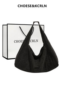 Choese & Kcrln Denim Jean Bag Cycling Crossbody Bag Large Capacity Retro Airbag Lightweight Travel One Shoulder Bag