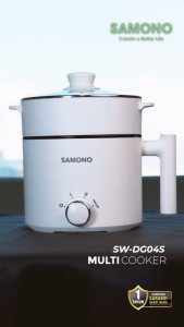 [Best Seller] SAMONO Panci Listrik Multi Cooker 15L Dengan Kukusan Tutup Kaca 150 Watt SW-DG04S Garansi Ganti Baru