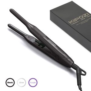 KIPOZI Titanium Small Hair Straightener Short Hair Pixue Cut Titanium Dual Voltage Flat Hair Iron Thin Pencil Beard Straightener