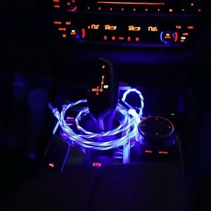 KEBISS Kabel Data Pengisi Daya Cepat 3 in 1 Type C Micro USB Lightning Dengan Lampu LED Mengalir K-31 - 7CUA1ABL