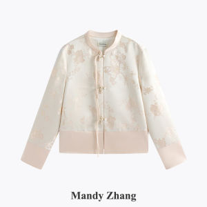 New Chinese Style Gold Thread Embroidery Jacket Womens Spring Autumn High Grade Acetate Embellished Tang Costume Top