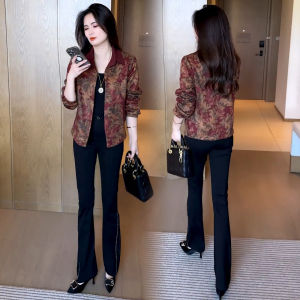 YOUFAN | Floral Notch Collar Loose Slimming Anti-aging Blouse