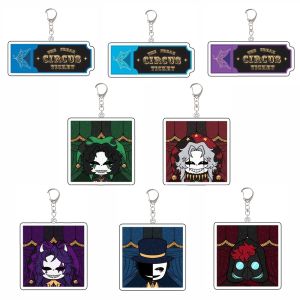 Bandai | For Game Peripheral TFC Harlequin Jester Doctor Pierrot Ticket Taker Acrylic KeyChain Custom Cartoons Cute Backpack Pendant Gift