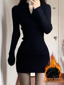 HUOLISI | Warm Fleece Tight Pencil Dress