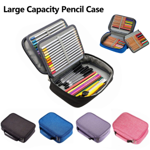 Large Capacity Pencil Case for Students - Sketch Art Supplies Organizer Multi-Pocket Heavy Duty Stationery Bag & Pen Holder