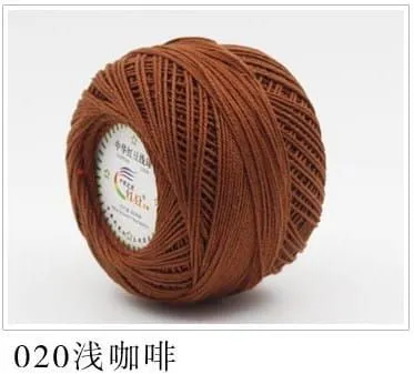 Crochet Cotton Yarns Knitting Yarns Benang Kait 3#Lace Yarn 50g - Blue Green Pink Orange Light Brown - Lace Knitting Yarns for Crafting Projects