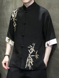 JIARONG | Chinese Style Linen Short Sleeve Shirt