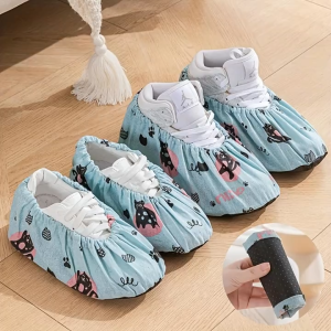 SERENITY 1Pair Thickened Dust-proof Adult/Children Shoe Cover Colorful Prints Cloth Shoes Accessories Washable