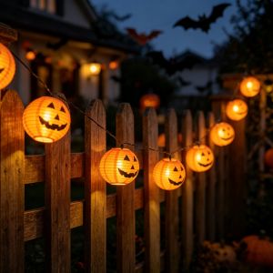 1PC 10/20LED Solar-powered Pumpkin Lantern String Light Suitable For Halloween Outdoor Yard Haunted House Decoration