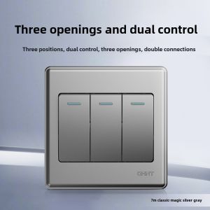 Gold Color 86 Type Electrical Switch Socket Panel with USB Multi-Purpose Five-Hole Dark Mounted Home Use CHNT NEW7M Series