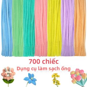 100 Chiếc Thân Cây Len Chenille 7 Màu Macaron 30cm X 12 Inch Kim Loại Dùng Trang Trí Thủ Công Tự Làm Dự Án Sáng Tạo Cho Trường Học