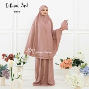 Mukena Daily DELUNA 2IN1 katun Micro Premium